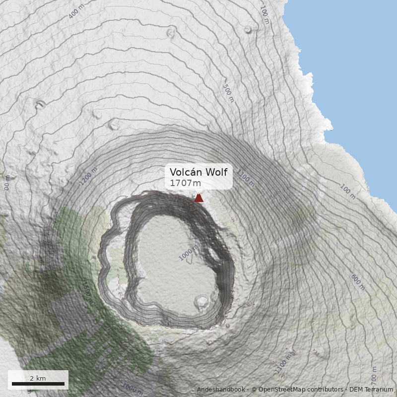 Mapa Volcán Wolf
