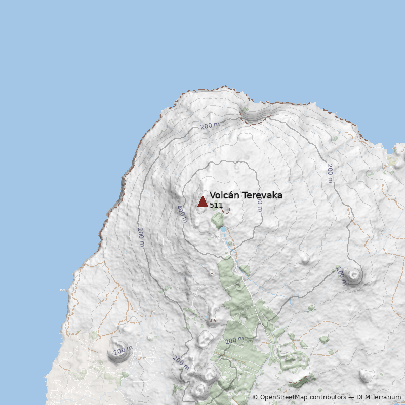 Mapa Volcán Terevaka