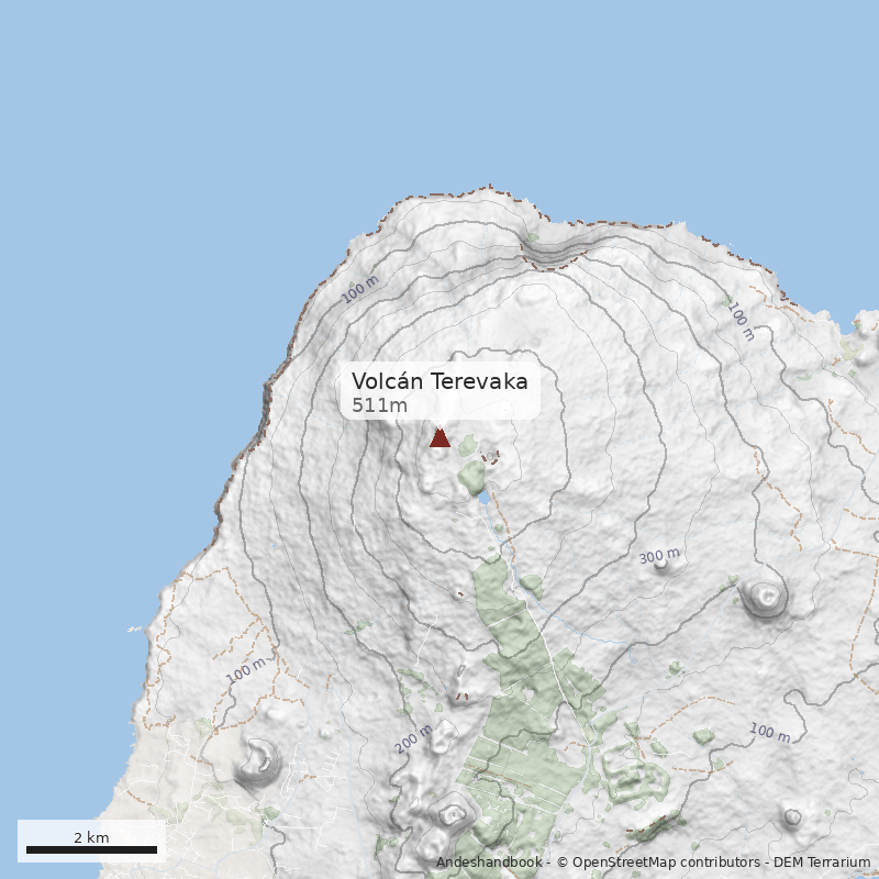 Mapa Volcán Terevaka
