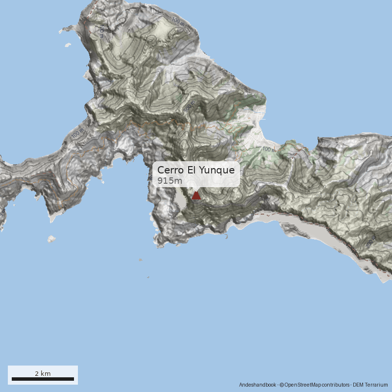 Mapa Cerro El Yunque