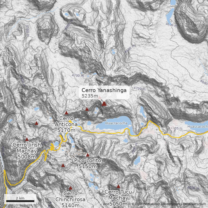Mapa Cerro Yanashinga