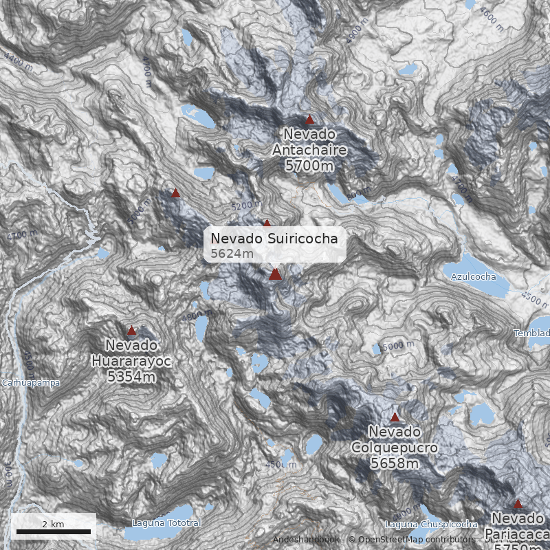 Mapa Nevado Suiricocha