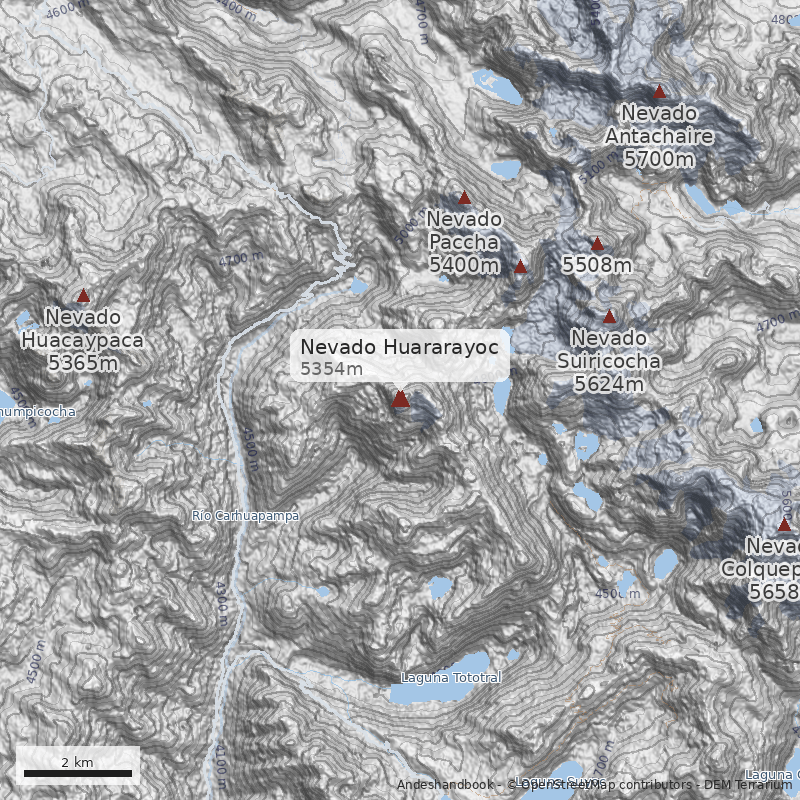 Mapa Nevado Huararayoc