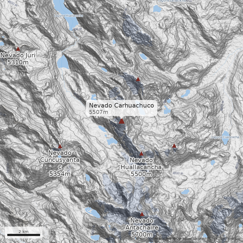 Mapa Nevado Carhuachuco