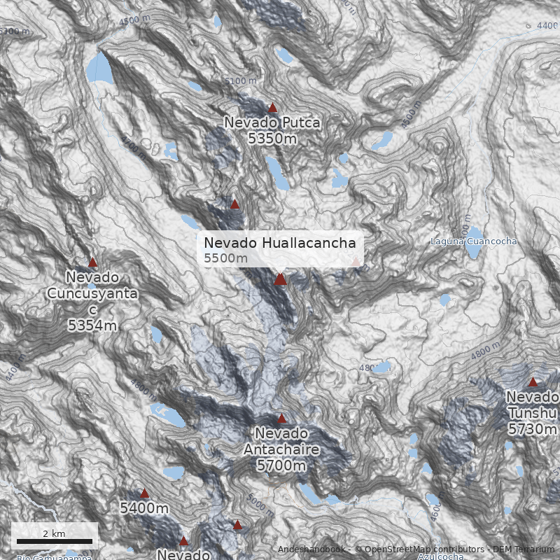 Mapa Nevado Huallacancha