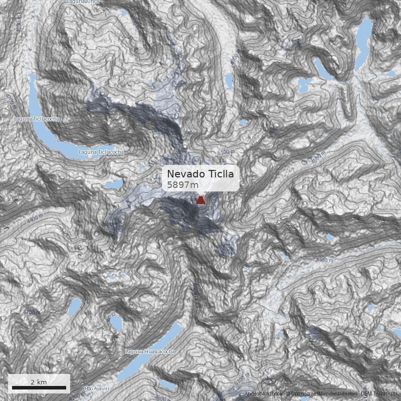 Mapa Nevado Ticlla