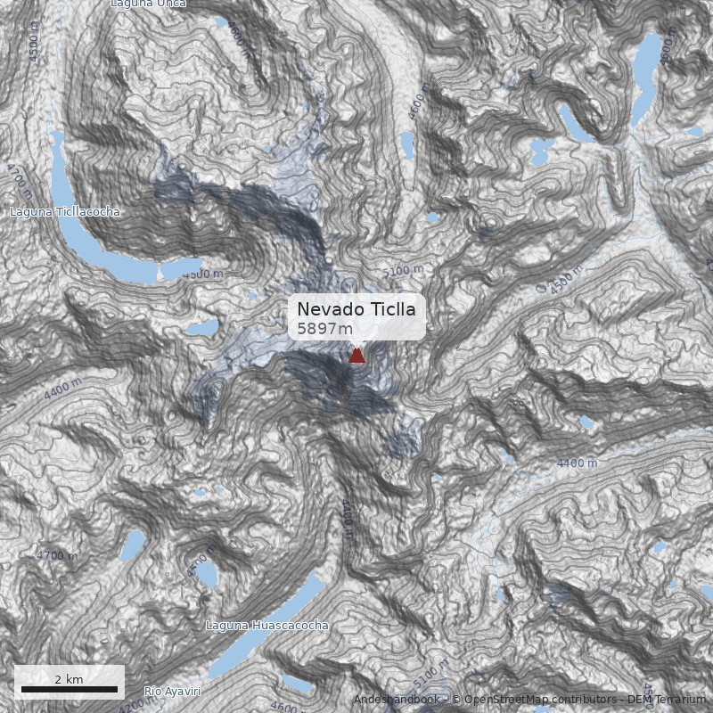 Mapa Nevado Ticlla