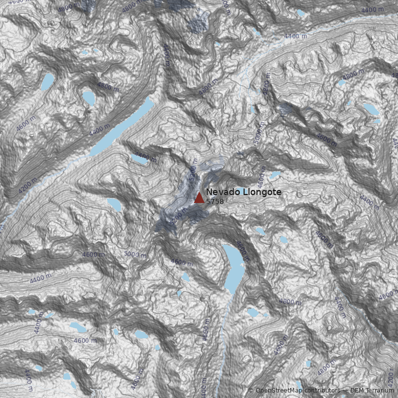 Mapa Nevado Llongote