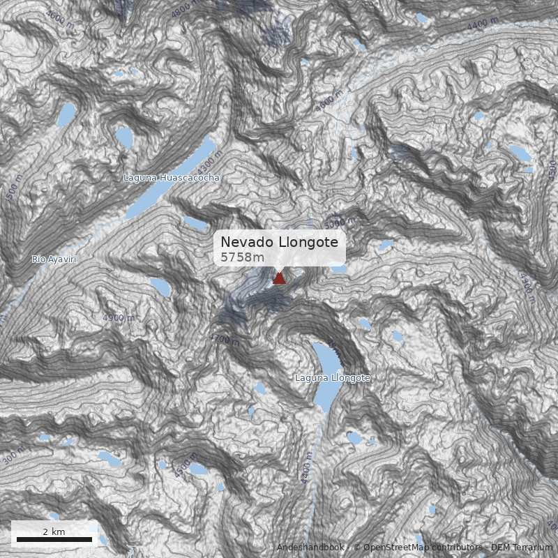 Mapa Nevado Llongote