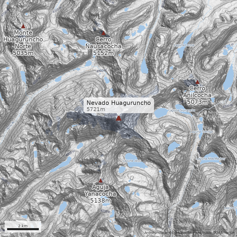 Mapa Nevado Huaguruncho
