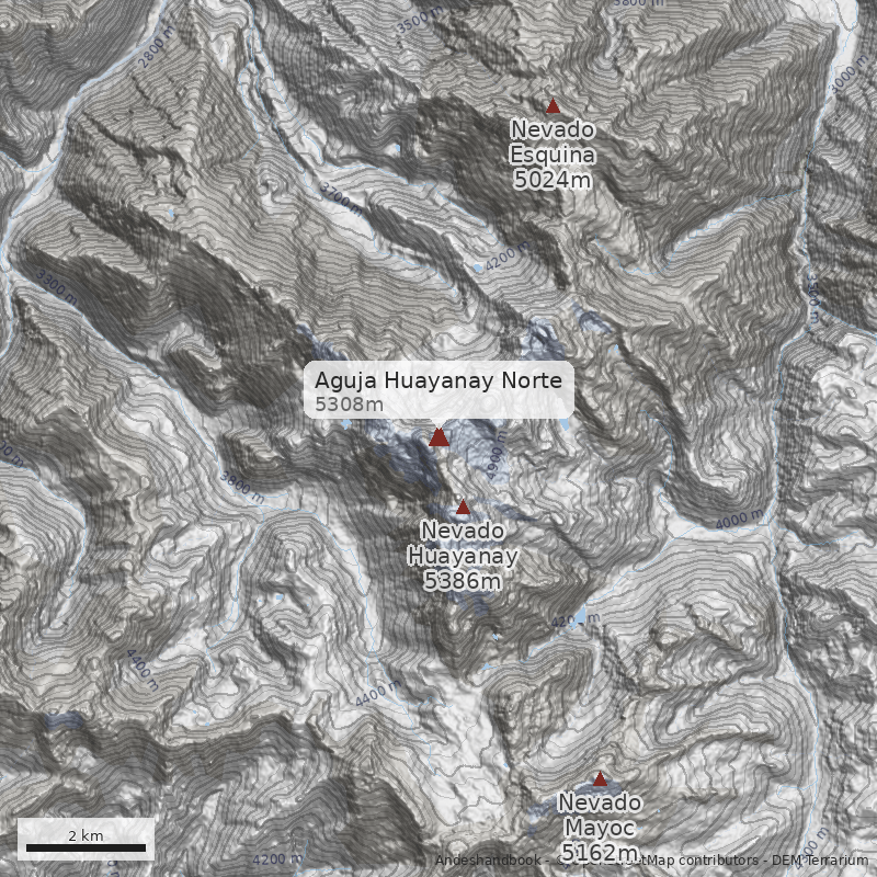 Mapa Aguja Huayanay Norte