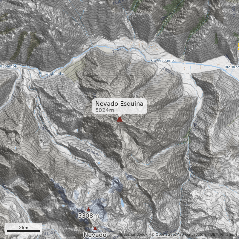 Mapa Nevado Esquina