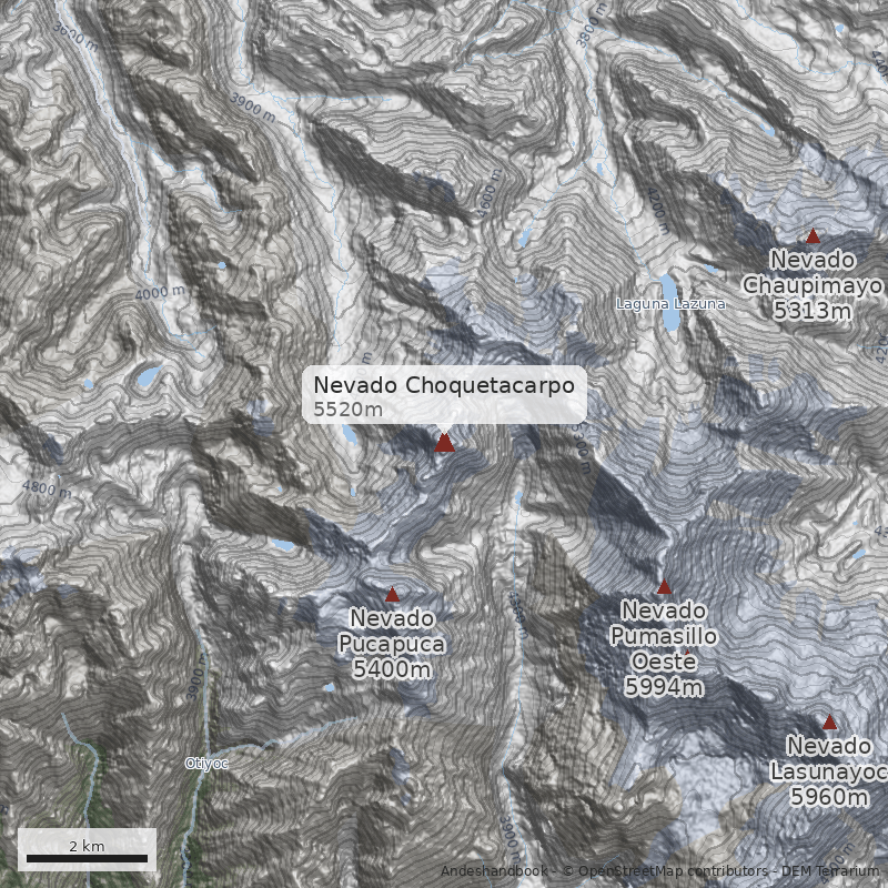 Mapa Nevado Choquetacarpo