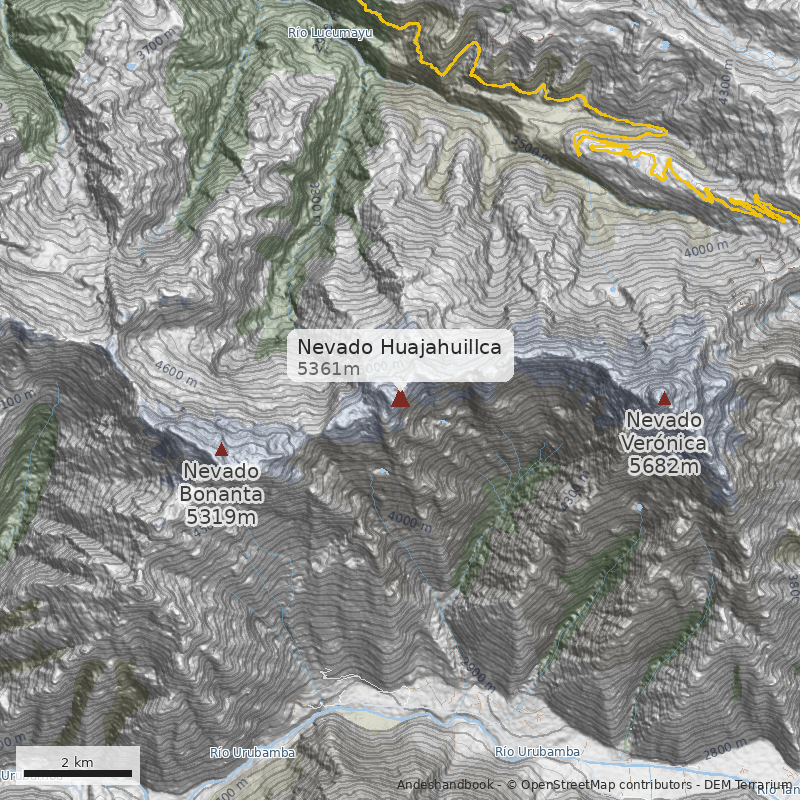Mapa Nevado Huajahuillca