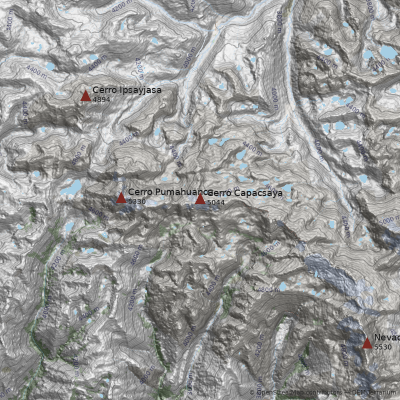 Mapa Cerro Capacsaya