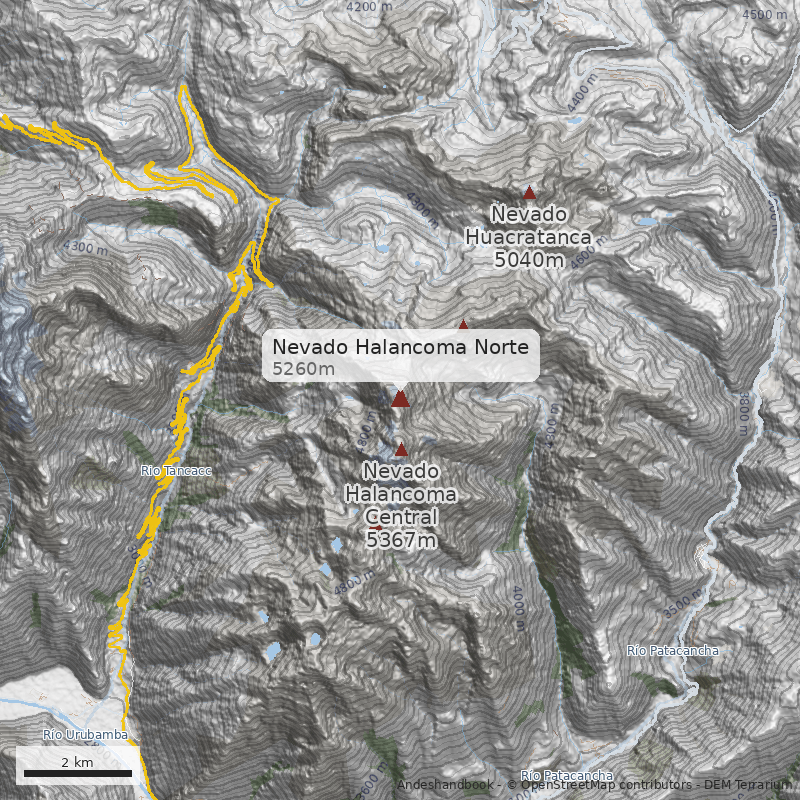 Mapa Nevado Halancoma Norte