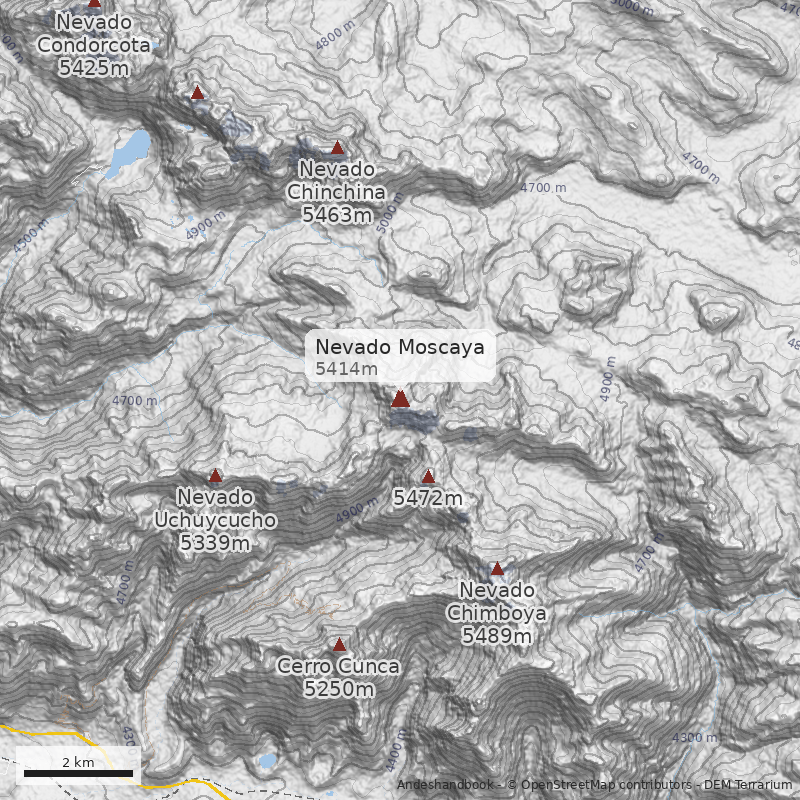 Mapa Nevado Moscaya