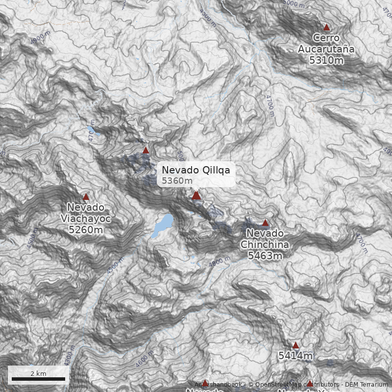 Mapa Nevado Qillqa