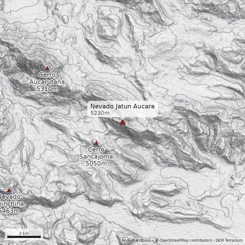 Mapa Nevado Jatun Aucara