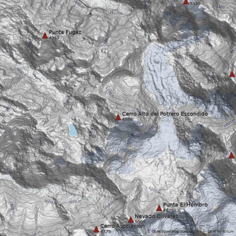 Mapa Potrero Escondido y Filo Sur
