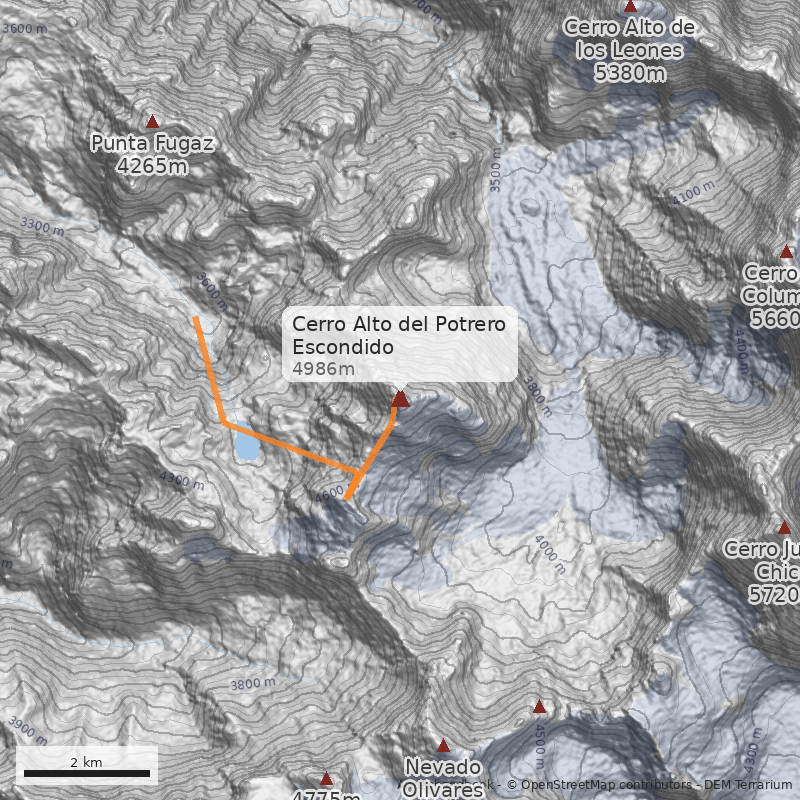 Mapa Cerro Alto del Potrero Escondido