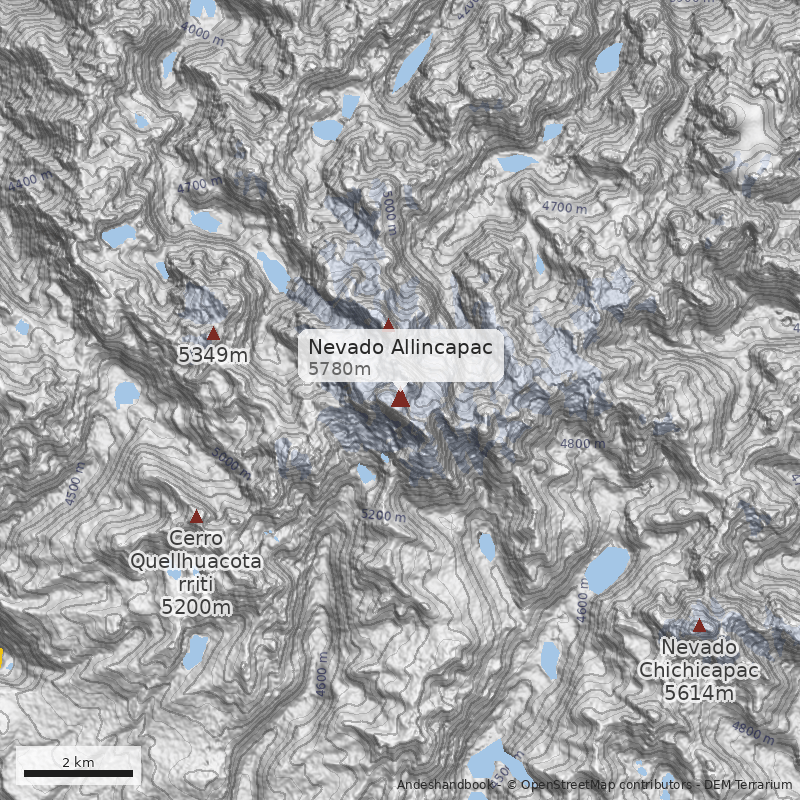 Mapa Nevado Allincapac