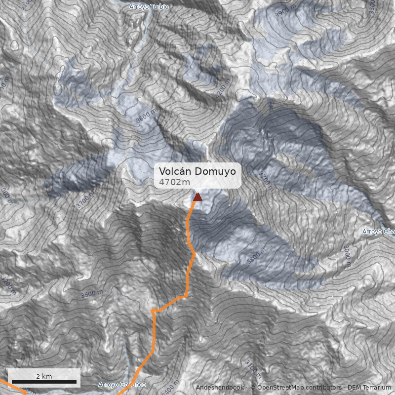 Mapa Volcán Domuyo