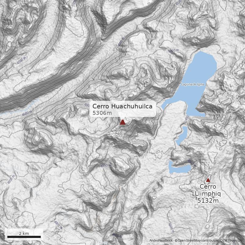 Mapa Cerro Huachuhuilca