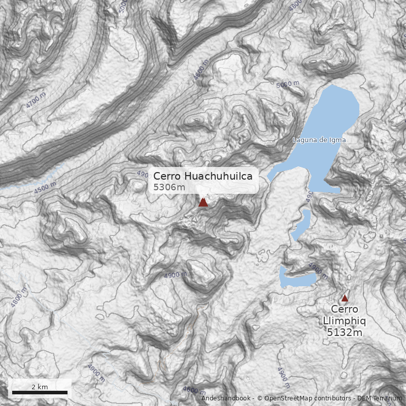 Mapa Cerro Huachuhuilca
