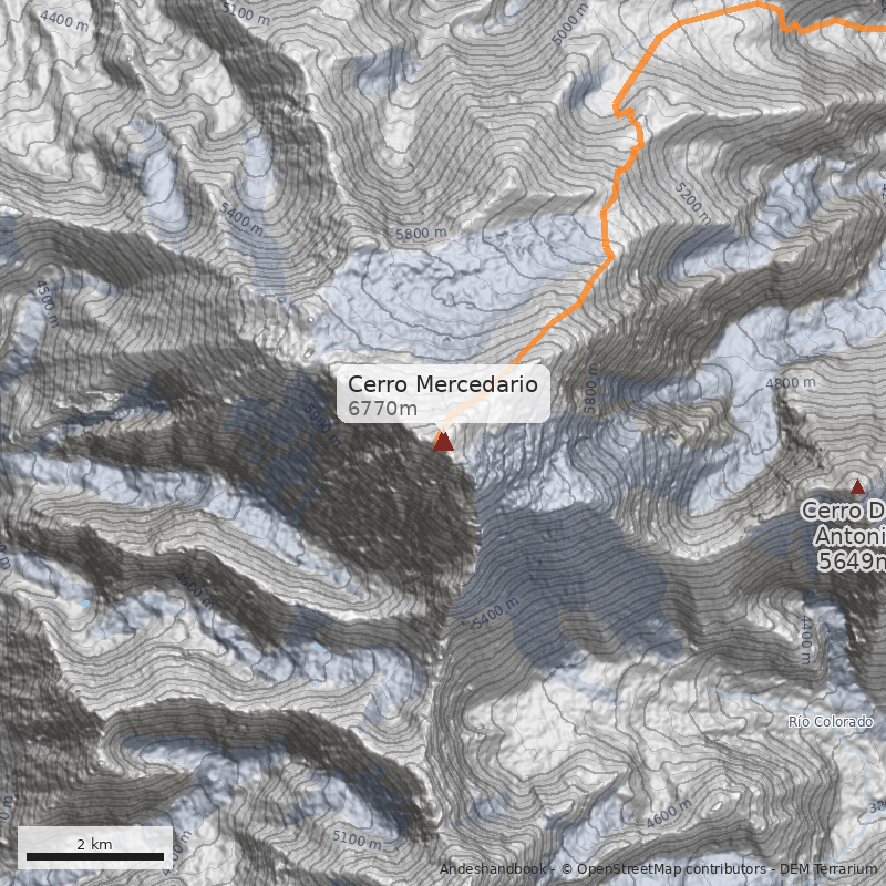 Mapa Cerro Mercedario