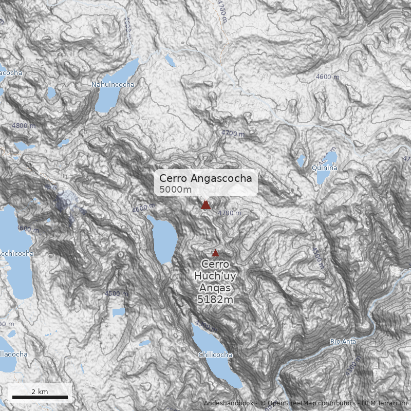 Mapa Cerro Angascocha