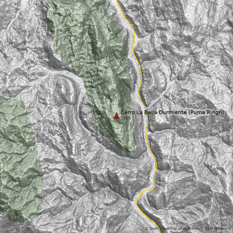 Mapa Cerro La Bella Durmiente (Puma Ringri)