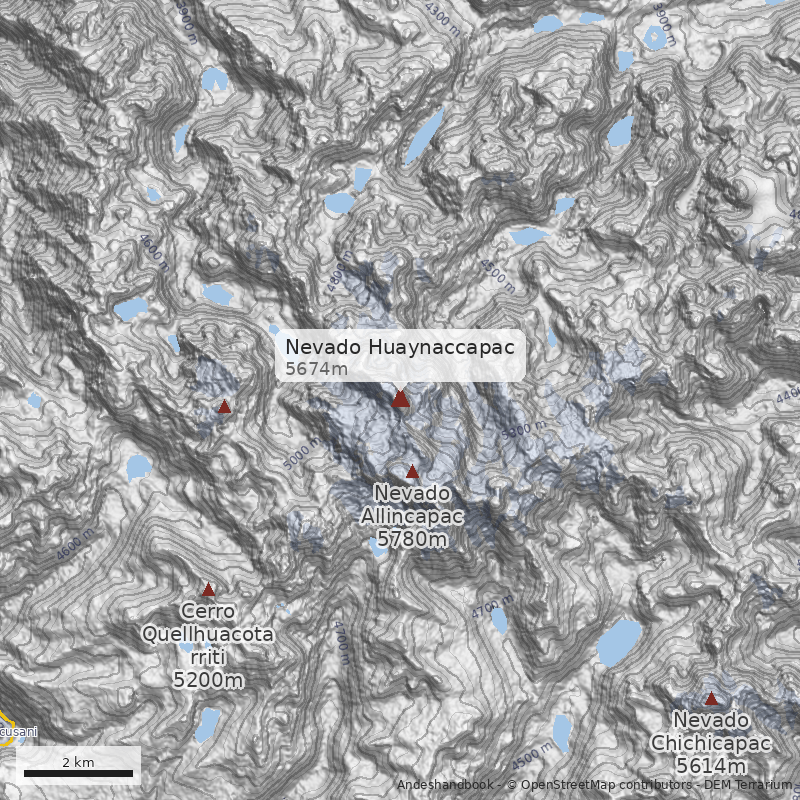 Mapa Nevado Huaynaccapac