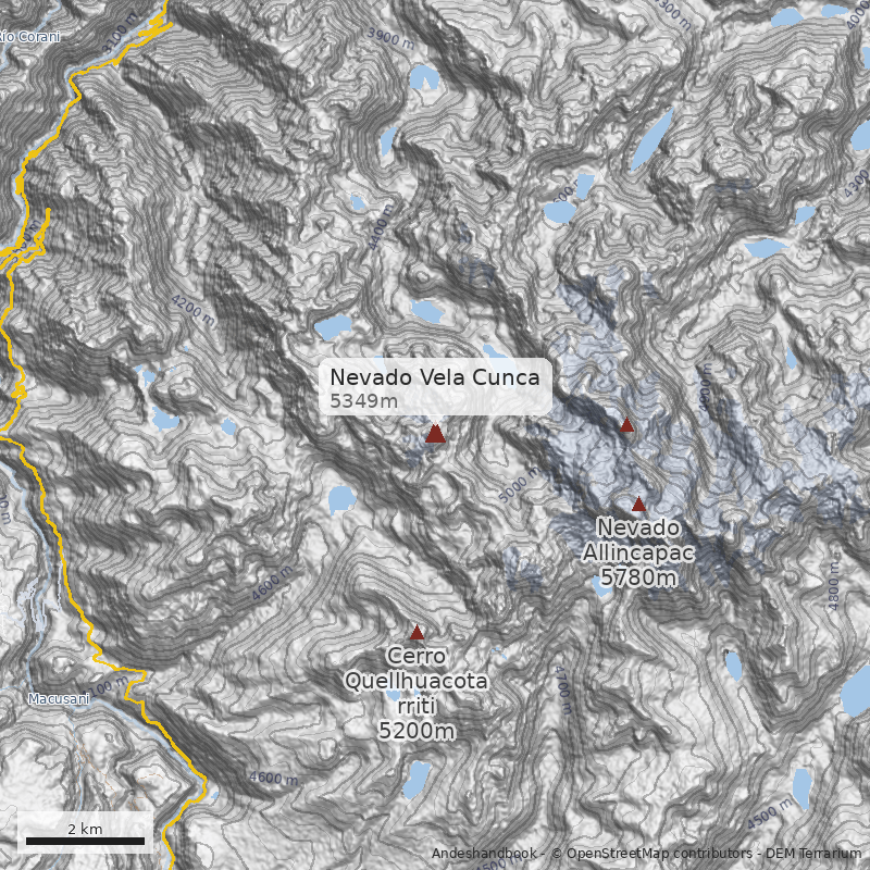 Mapa Nevado Vela Cunca