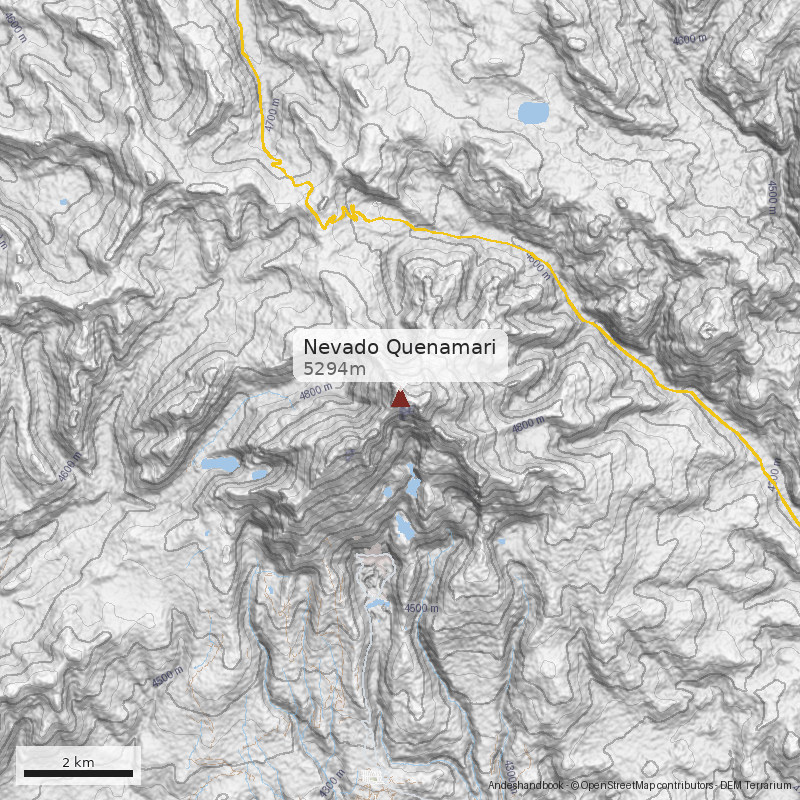 Mapa Nevado Quenamari