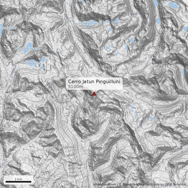 Mapa Cerro Jatun Pinguilluni