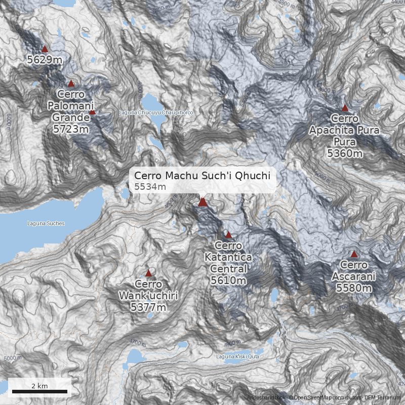 Mapa Cerro Machu Such'i Qhuchi