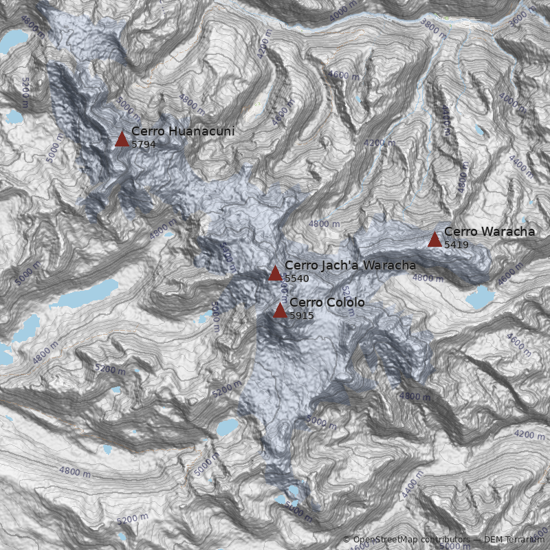 Mapa Cerro Jach'a Waracha