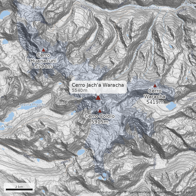 Mapa Cerro Jach'a Waracha