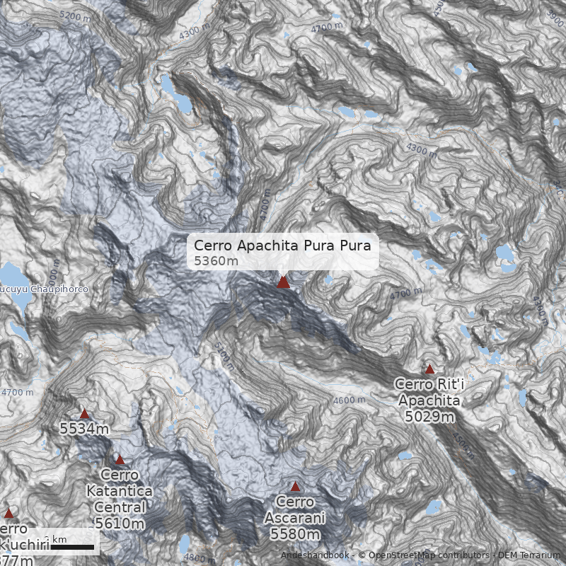 Mapa Cerro Apachita Pura Pura
