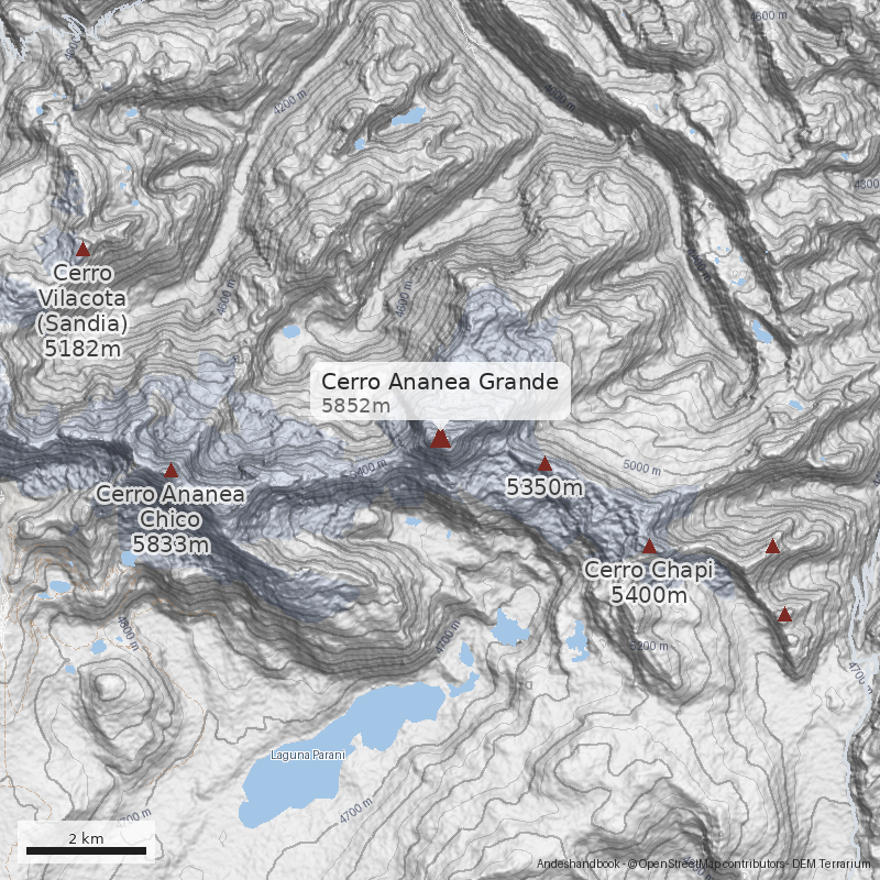 Mapa Cerro Ananea Grande