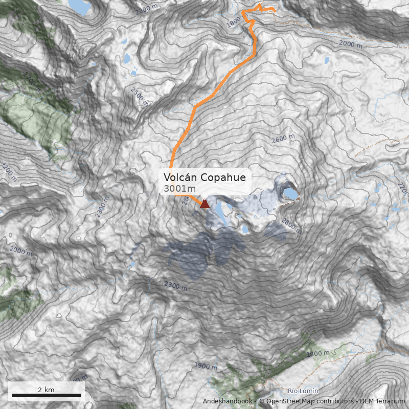 Mapa Volcán Copahue