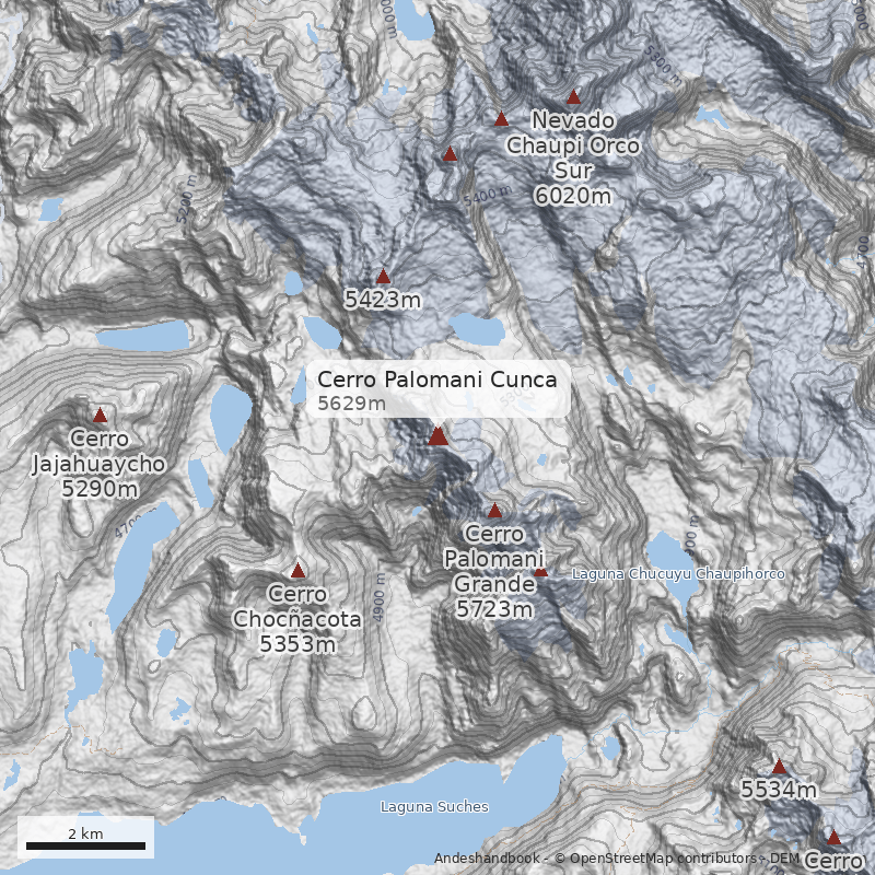 Mapa Cerro Palomani Cunca