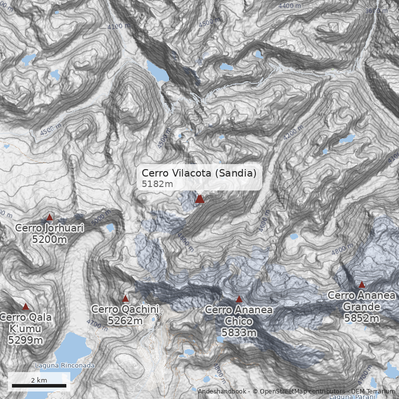 Mapa Cerro Vilacota (Sandia)