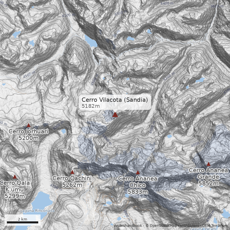 Mapa Cerro Vilacota (Sandia)