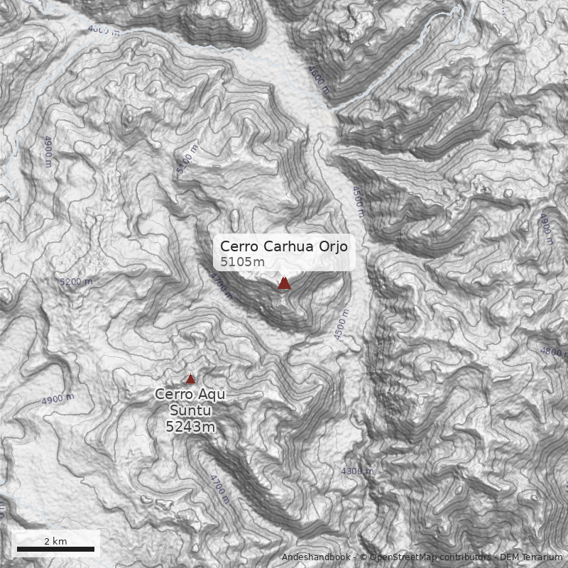 Mapa Cerro Carhua Orjo