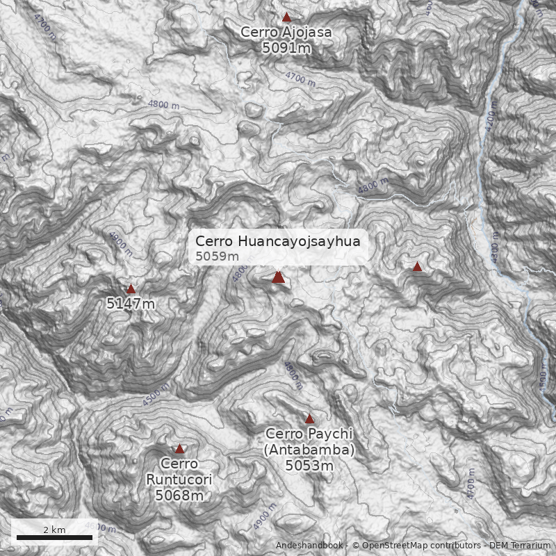 Mapa Cerro Huancayojsayhua