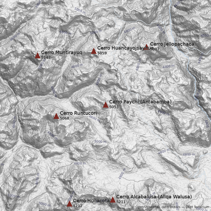 Mapa Cerro Paychi (Antabamba)