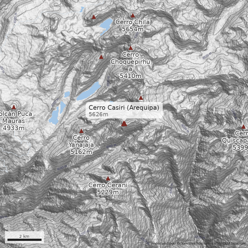 Mapa Cerro Casiri (Arequipa)