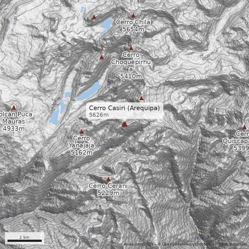 Mapa Cerro Casiri (Arequipa)